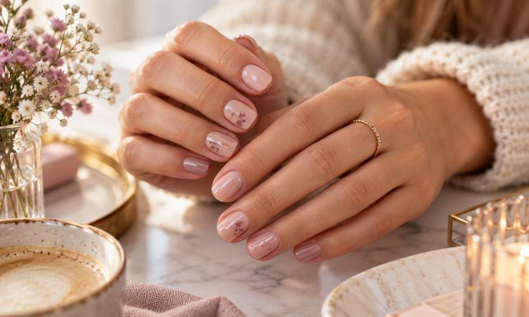 Zu sehen ist das Beitragsbild 1 zum Beitrag mit dem Thema: Kurze Nägel, große Wirkung – warum wenig Fläche beim Nageldesign kein Nachteil ist
